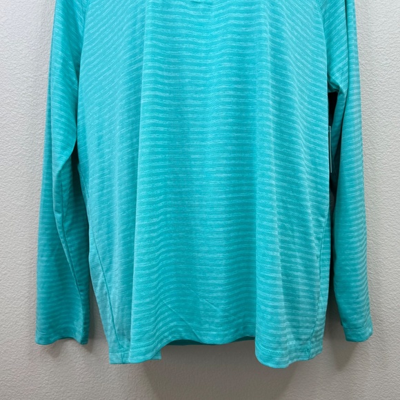 Croft & Barrow Performance Womens Aqua Mock Neck Wicking SweatShirt Top XXL NEW - Picture 3 of 10